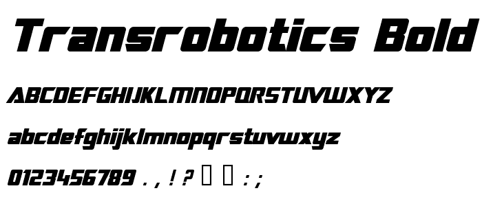 TransRobotics Bold Italic font